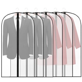 6 Stück Transparente Kleidersack Kleiderhüllen Abdeckung mit Reißverschluss, 60 x 120cm Kleiderschutzhüllen Jacke Mantel Kleider Abendkleider Schutz Kleiderhulle Anzughulle Anzugsack Durchscheinende