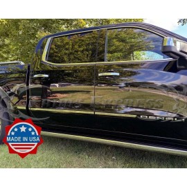 Trims Express-Made in USA Stainless Body Side Molding for 2019-2025 Sierra 1500 Denali Crew Cab 1" 8Pc