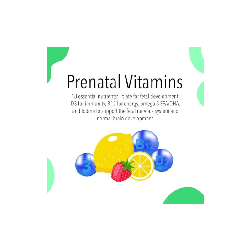 VITA GLOBE Prenatal Fish Oil Gummy Vitamins - Womens Multivitamin