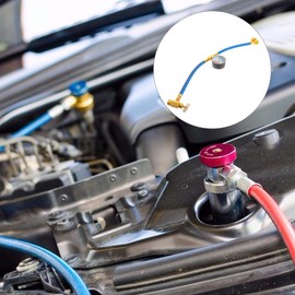 BESPORTBLE Car R134a Charging Hose with Gauge, 1/2 Thread for American and European Vehicles, Multi-Color, 18.89 Inches Long