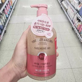 Belleman 온더바디 벨먼 내추럴 스파 수분광채 사해소금 스크럽 바디워시 블랙로즈향 580ml On The Body Belmon Natural Spa Hydrating Black Rose Body Scrub Wash with Dead Sea Salt 580ml