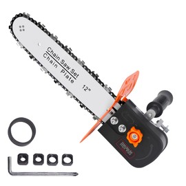 12 Inch Chainsaw Attachment for Angle Grinder, Electric Chain Saw Converter Accessories for Wood Cutting Applicable Angle Grinder 5/8”-11 Thread ABOR M10 M12 M14