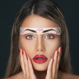 TEUVO Eyebrow Stencils Kit, 12 Styles of Templates and 1 Black Brow Pencils, Reusable Eyebrow Makeup Kit for 3 Minutes Makeup