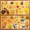 KIKISML 75 PCS Fall Thanksgiving Window Clings Stickers, 6 Sheets