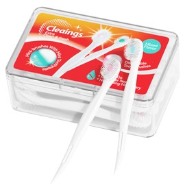 hequza Mini Brushes-Disposable Toothbrushes with a Cleaning Beads Toothpaste and Pick for Work or Travel, 24 Count-Mixed Flavor（Pack of 1）