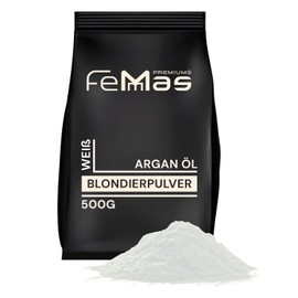 FemMas Bleaching Powder White 500 g I Bleaching Powder with Plex Technology & Argan Oil I Easy Application & Even Bleaching I Strong & Dust-Free I Hair Bleach for Brightening 2-7 Shades
