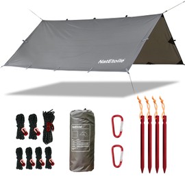 Camping Tarp by NatEtoile - Versatile 10X10 ft Portable Rain Fly for Hammock with 19 Tie-Outs,PU 5000mm Waterproof Sunproof Tarp Shelter - Ideal for Camping, Hiking, Backpacking, and Hammock Cover