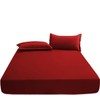 EV DEKOR®MF0001 Fitted Sheet King, Red - Deep Pocket Bedsheet