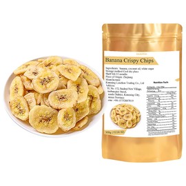 Banana slices (10.58 ounces /300 grams) Crispy banana snacks, dehydrated banana slices, bulk healthy dried fruits