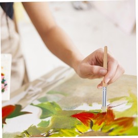 DOITOOL 12pcs Miniature Paint Brush Set for Artists Flat and Stencil Brushes for Watercolor Painting Handles for Comfortable Grip and Precision Control