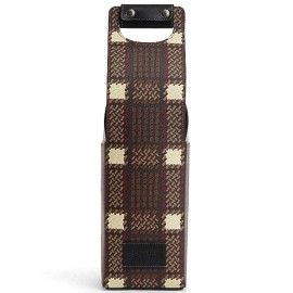 Coach 🤎 COACH WINE CARRIER WITH PLAID PRINT IN GUNMETAL/BLACK MULTI COLORS