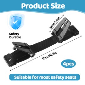 Pack of 4 Release Protection Child Seat, Car Seat Chest Strap Clip, Child Safety Belt Buckle Strap for Car Seats, Pushchairs, Children's Highchairs, Bicycle Seats