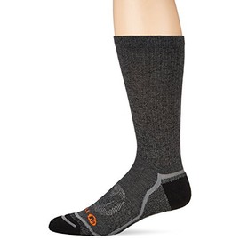 Merrell Men's Cushioned Trail Glove Socks, Black Marl (Crew), Shoe Size: 9.5-12