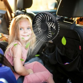 Backseat Car Fan for Kids Car Back Seat, Adjustable Car Backseat Fans for Kids (No Battery)