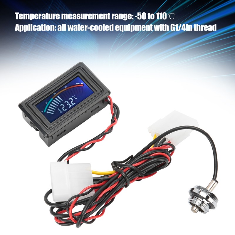 Water Cooling Thermometer Computer Water Cooled Temperature Digital Display Meter