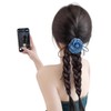 iRIIRIO 1pc Hair Braid Extension Ponytail with Jean Rose Flower
