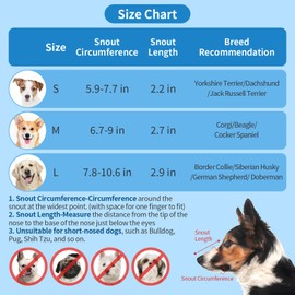 Coppthinktu Dog Muzzle Dog Mouth Guard, Soft Mesh Muzzles for Small Medium Large Dogs Mouth Cover, Adjustable Muzzles for Dogs to Prevent Biting Chewing Allows Panting Drinking (Blue M)