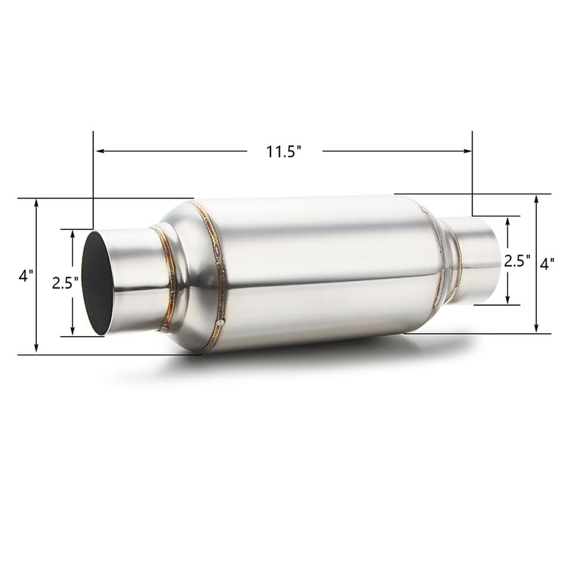LCGP 2.5'' Inlet & Outlet Universal Muffler, 11.5'' Overall Length