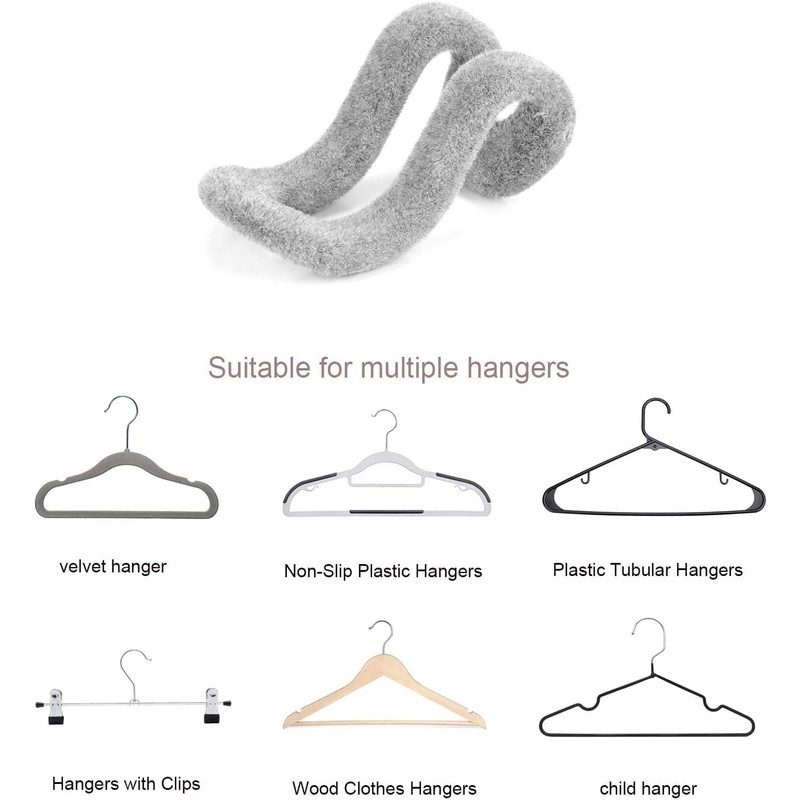 MOREBEST 20 Pcs Clothes Hanger Connector Hooks,Mini Cascading Velvet Hanger