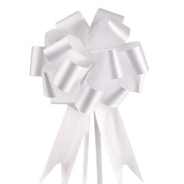 Faburo 100 White Self Drawing Bows Wedding Christening Car Decoration
