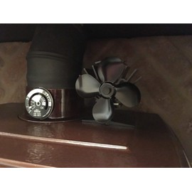 Silent Operation Small 4-Blade Heat Powered Stove Fan for Wood/Log Burner/Fireplace - Eco Friendly VOYTO