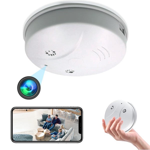 Smoke Detector Camera WiFi 1080P Small Wireless Cameras Nanny Cam