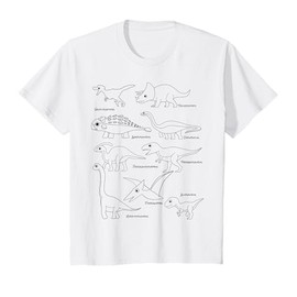 Kids Types Of Dinosaurs Coloring T-Shirt For Fabric Markers T-Shirt