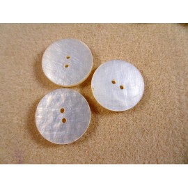 Unbranded 7 Acrylic 2-Hole Buttons White/Ecru Textured  1-3/8" New