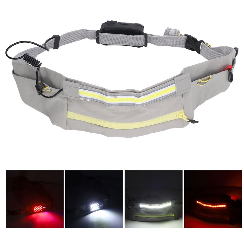 COB Belt Light 5 Modes Waterproof Breathable LED Waist Bag