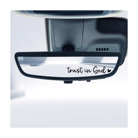 DXNQ 2 PCS Trust in God Rearview Mirror Decals, Automotive Vinyl Rear View Mirror Decorative Stickers, Waterproof Trust in God Stickers for Car Truck Laptop, Car Accessories (Black)