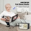 YOWGUIF AM FM Radio Classic Retro Wood Table Radio Bluetooth