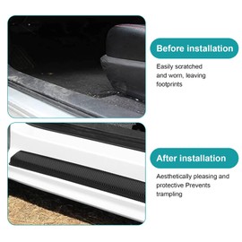 Car Film 10 cm x 6 m Carbon Film Door Sill Protection Carbon Film Car Film Paint Protection Film for Car Waterproof Scratch-Resistant Paint Protection Film Car for Most Cars (with 2 Small Scrapers)