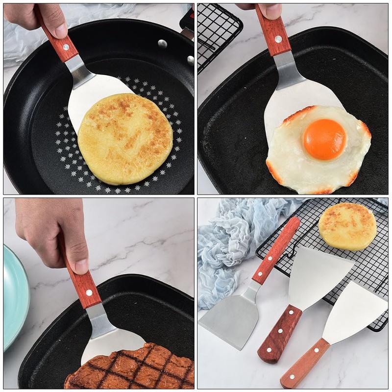 Cabilock 3pcs Stainless Steel Pancake Spatula Set Steak Spatulas Burger
