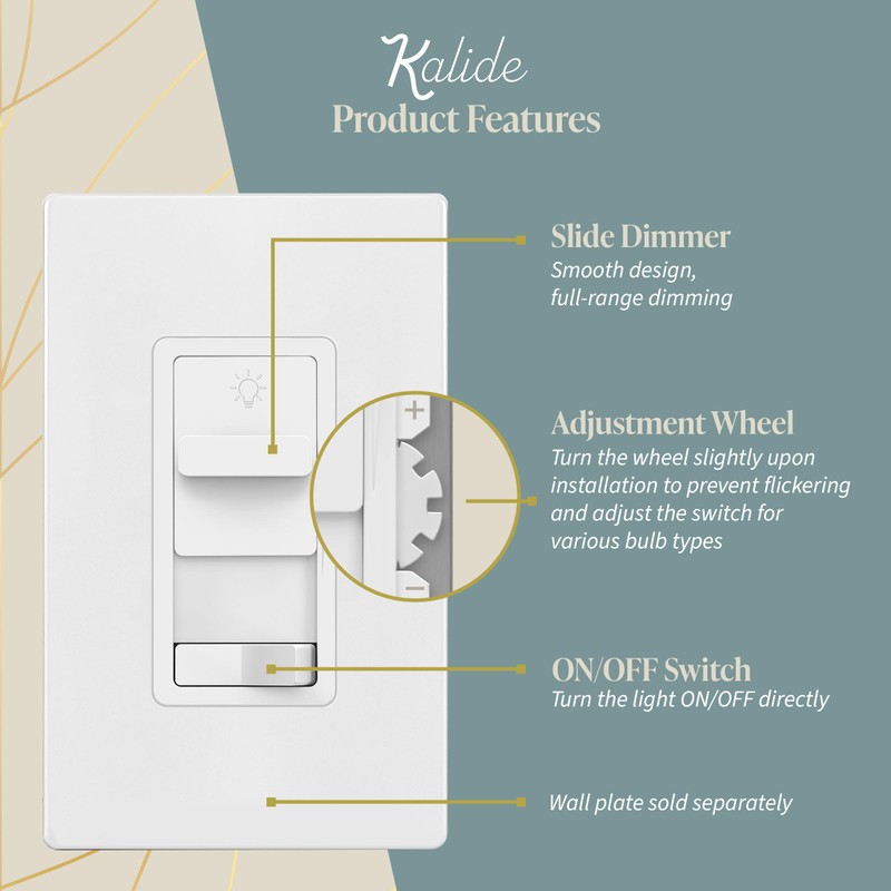 TOPGREENER Kalide Dimmer Light Switch, Pair with 12V Power Supply,