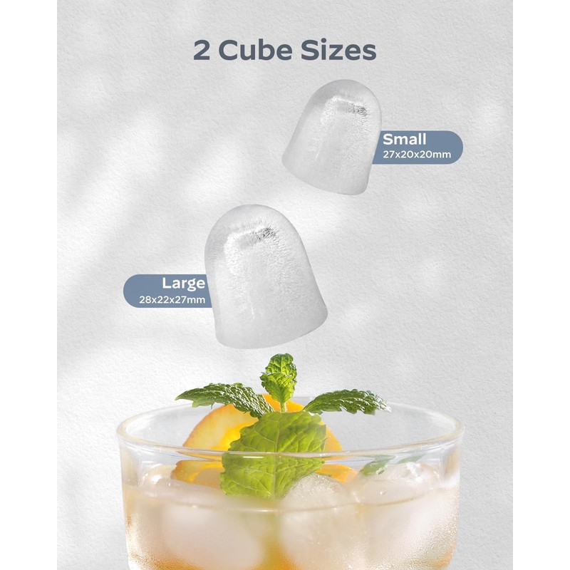 Ice Maker Countertop, Stainless Steel Portable Ice Machine with Carry
