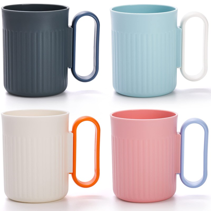 Jucoan 12 Pack Reusable Plastic Coffee Mugs,16 oz Unbreakable Plastic