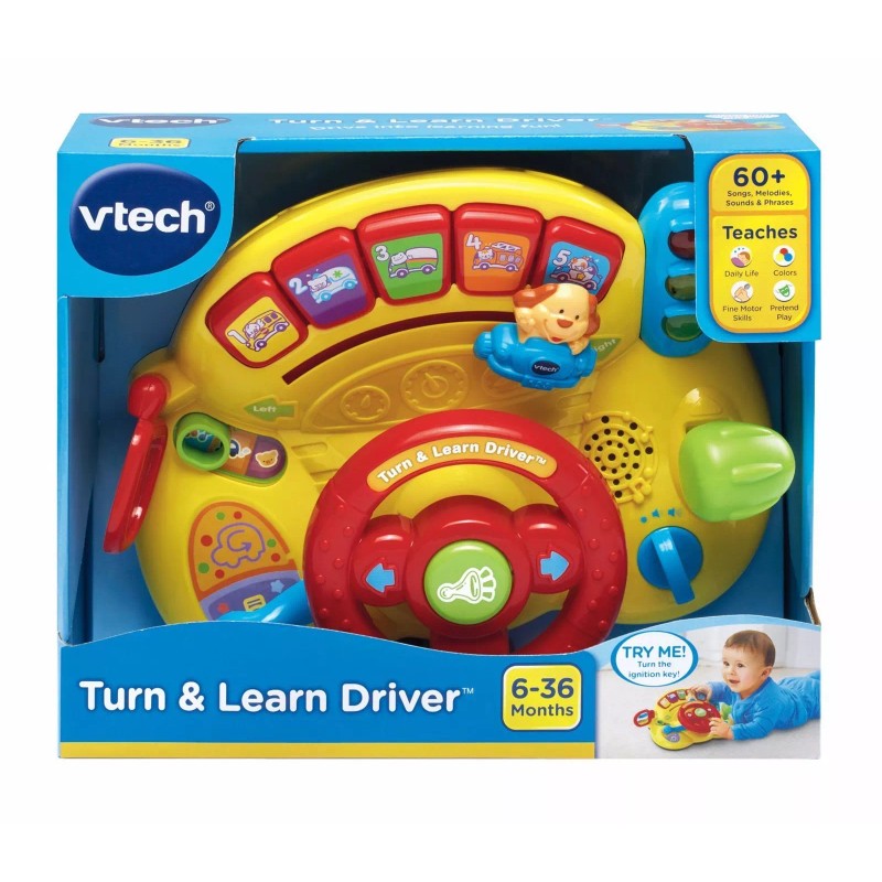 VTech Electronic Steering Wheel Car Driver Turn and Learn Music