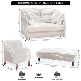 Hoolerry 4 Pcs Patio Furniture Covers Waterproof Outdoor Furniture Covers Patio Sofa and Outdoor Table Cover Heavy Duty Patio Furniture Sets Covers, 32 x 30 x 30, 52 x 30 x 30, 36 x 21 x 13 Inch