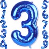 Navy Blue 40 Inch Numbers Balloons 3, Large Self Inflating