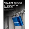 DELSWIN 4-Digit Combination Lock Outdoor Padlock - Heavy Duty Locker