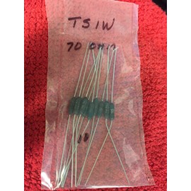 TEPRO TS 1W TEPRO 1% RESISTORS 70 OHM 1 WATT 10 PCS NOS