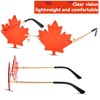 2 Pack Canada Day Maple Leaf Sunglasses, Red Transparent Rimless