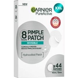 Garnier Skin Clear 8H Pimple Patches Made of Hydrocolloid, Reduces Pimple Visibility in 8 Hours, XXL Pack of 44 Patches