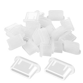 TOPPROS Pack of 20 USB Type C Silicone Protectors Cap Port Cover Anti Dust(0.37 x 0.16 x 0.24 inches) White