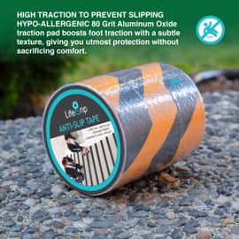 LifeGrip Anti Slip Traction Tape, (3-Pack) 2 Inch x 30 Foot (Total 90 Foot), Best Grip, Friction, Abrasive Adhesive for Stairs, Safety, Tread Step, Indoor, Outdoor, Caution (2" x 30' x 3pc)