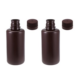 YOKIVE 2 Pcs Chemistry Reagent Bottle, Lab Containers with Small Mouth | Liquid Storage, Great for Laboratory, Stores, Factory (Brown, 16.9-Oz)