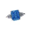 Psiroy Women's 925 Sterling Silver Plated Emerald Cut Simulated Blue