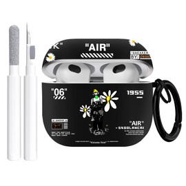 Gedicht for Airpods 3rd Generation Case, Cute Cool Cartoon Character Pattern TPU Soft Cases for Airpods 3rd Case Cover, Shockproof for Airpods 3 Case Men Women with Cleaner Kit & Keychain