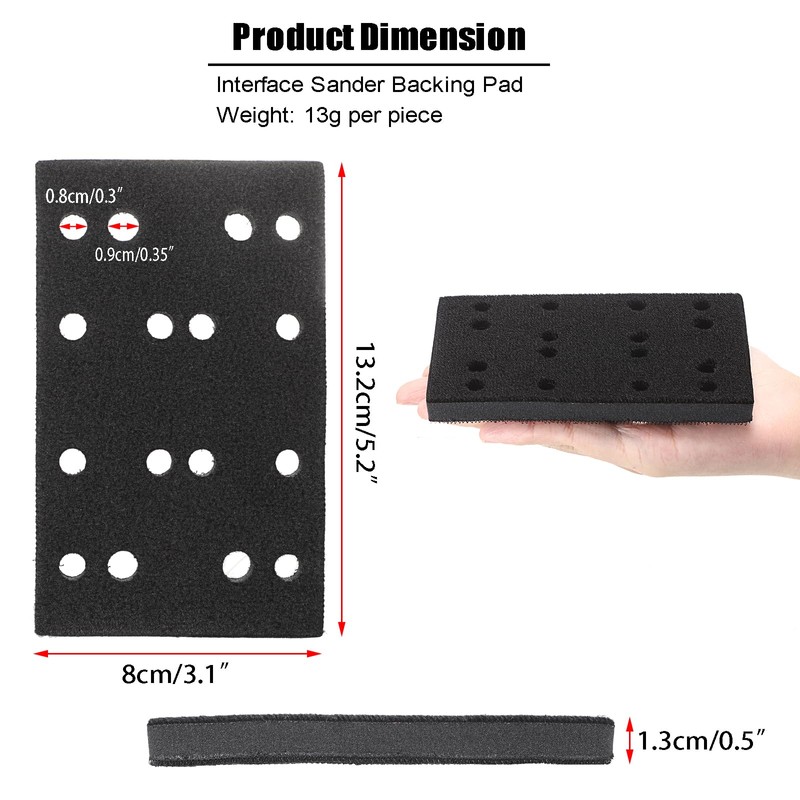 SUMNACON 4 Pack Sponge Sander Backing Pad Foam Sanding Pad,