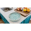 PEMAR 12.6” Mother of Pearl Round Serving Tray with Handles,